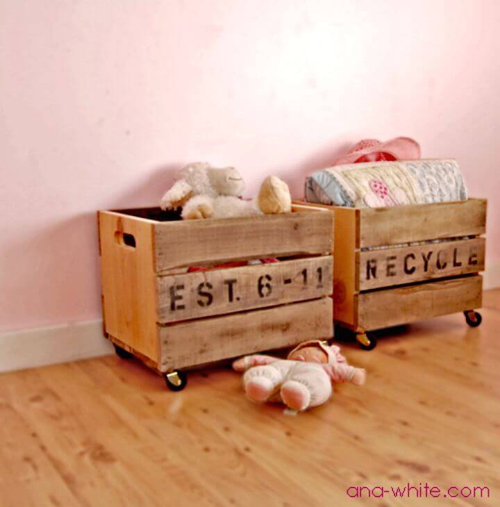 Make Pallet Wood Carts for Toy Storage