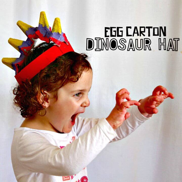 Make Your Own Egg Carton Dinosaur Hat - DIY Crafts for Kids 