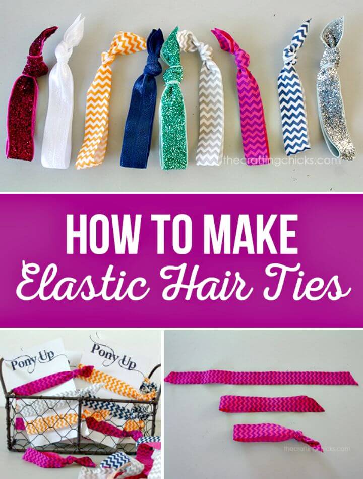 Make Your Own Elastic Hair Ties - DIY Mothers Day Gifts and Craft Ideas
