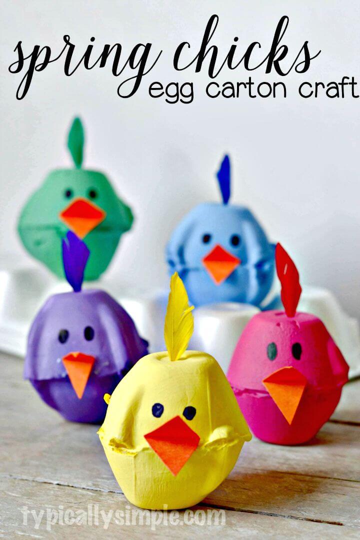 Make Your Own Spring Chicks Egg Carton - Egg Carton Crafts 