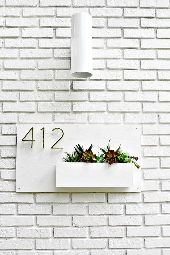 Modern DIY House Number Planter