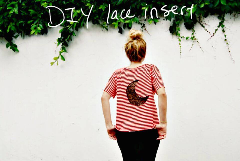 Quick DIY Lace Insert Tee