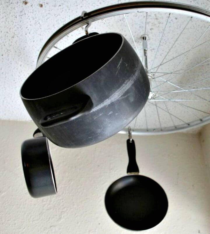How to Make Bicycle Wheel Pots And Pans Rack