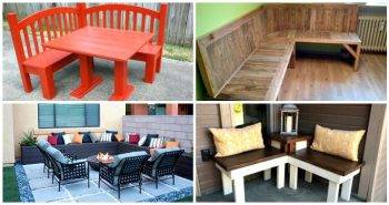 10 DIY Corner Bench Ideas for Indoor & Outdoor - DIY Furniture Ideas - DIY Projects - DIY Crafts - DIY Woodworking Projects