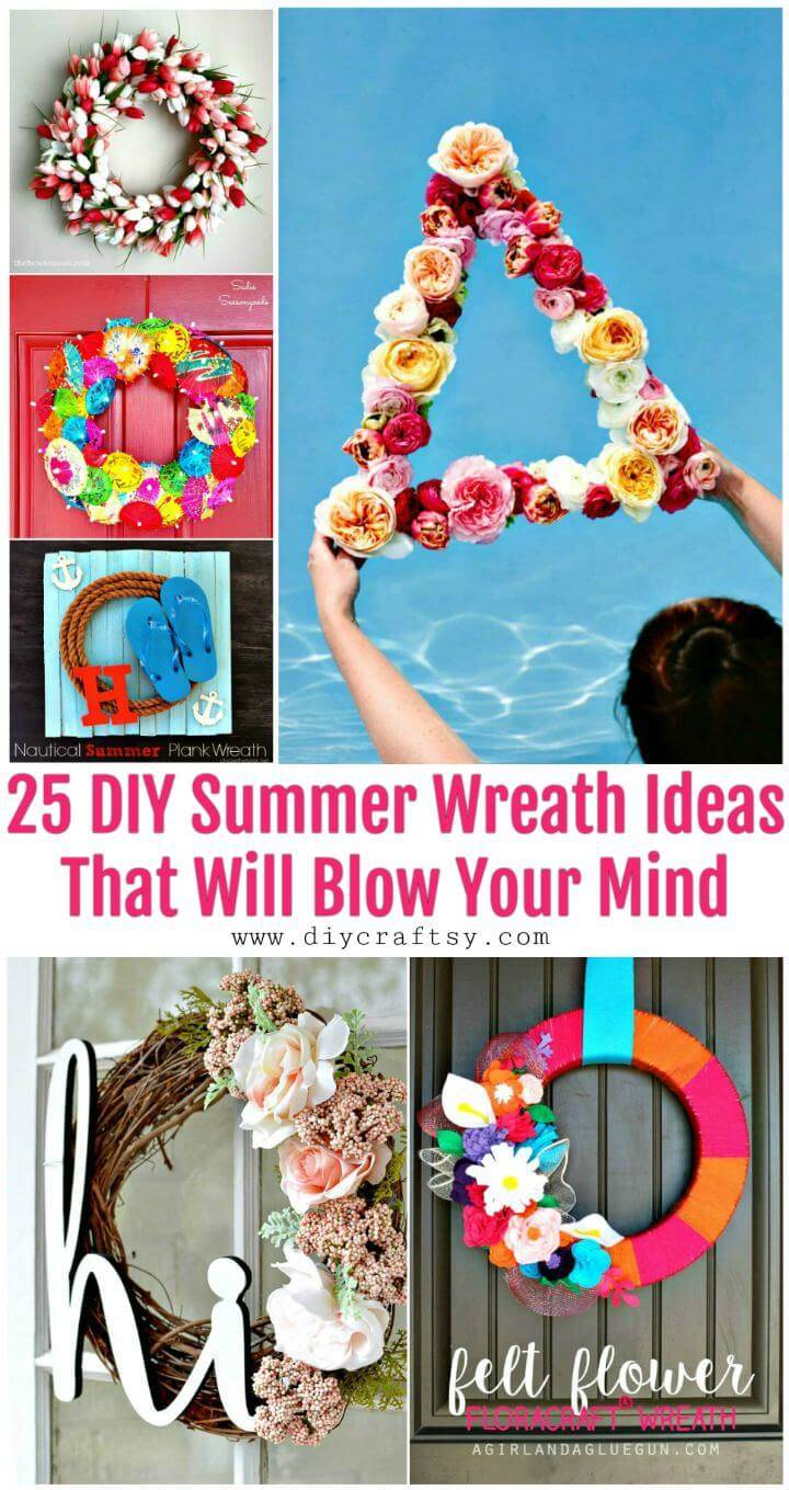 25 DIY Summer Wreath Ideas That Will Blow Your Mind - DIY Wreaths, DIY Projects, DIY Home Decor Ideas, DIY Crafts