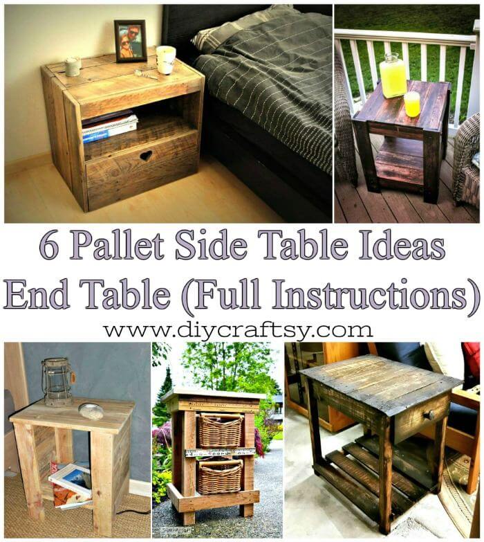 6 Pallet Side Table Ideas or Pallet End Table Ideas ( Full Instructions ) - Easy Pallet Ideas and Pallet Furniture Projects