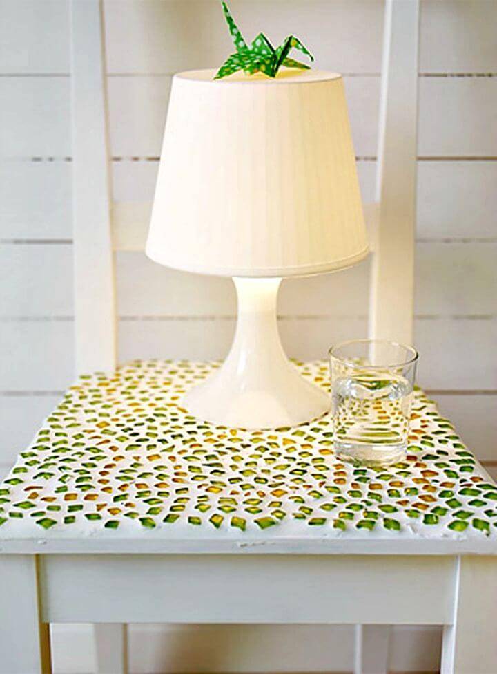 Adorable DIY Mosaic Bedside Table