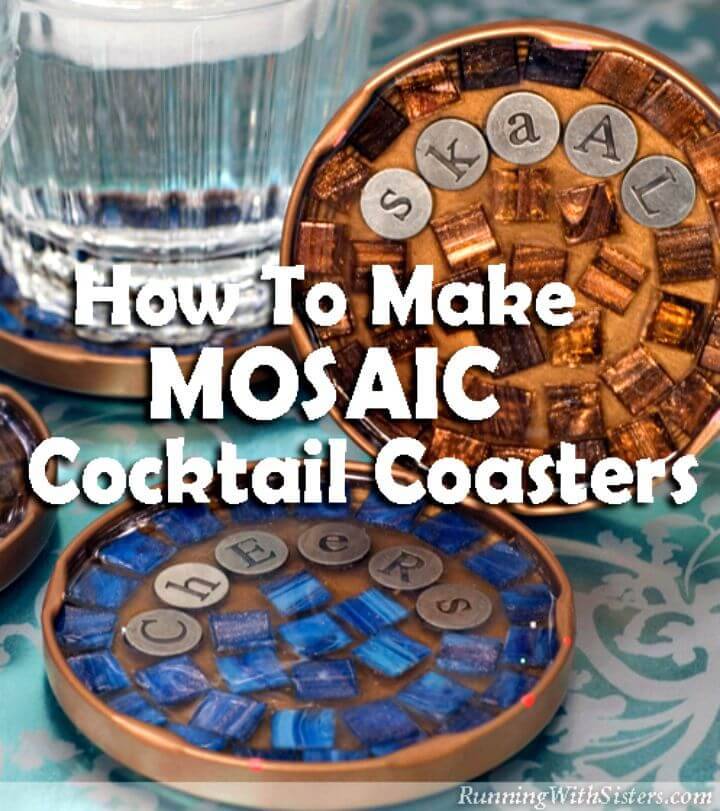 Adorable DIY Mosaic Cocktail Coasters
