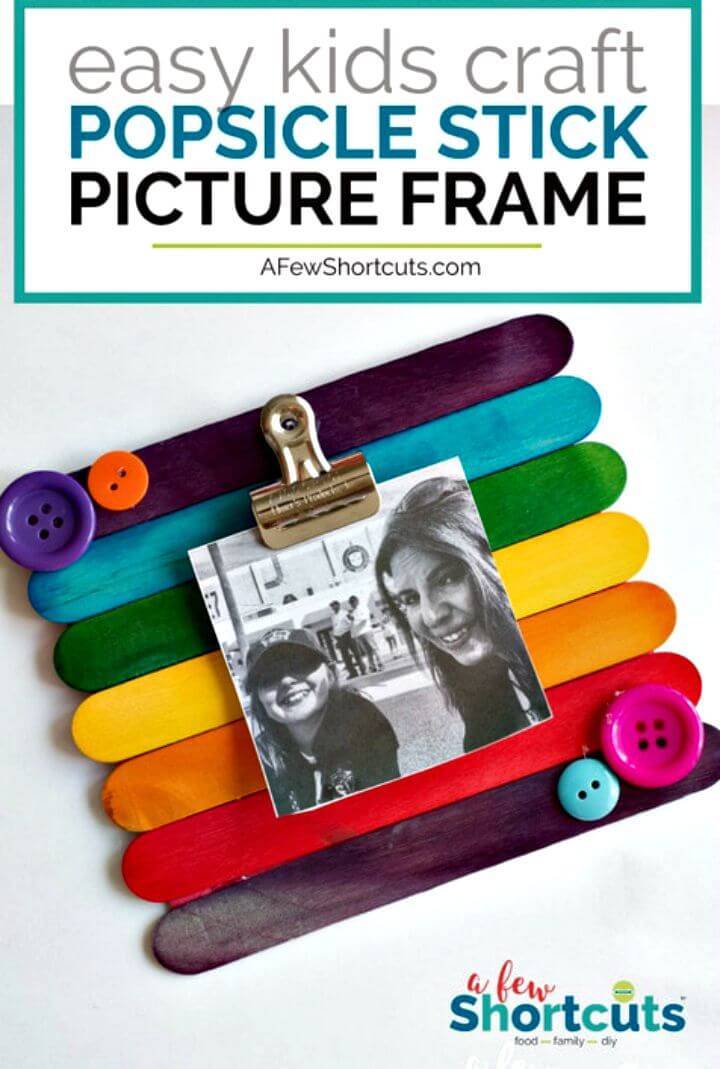 Adorable DIY Popsicle Stick Picture Frame