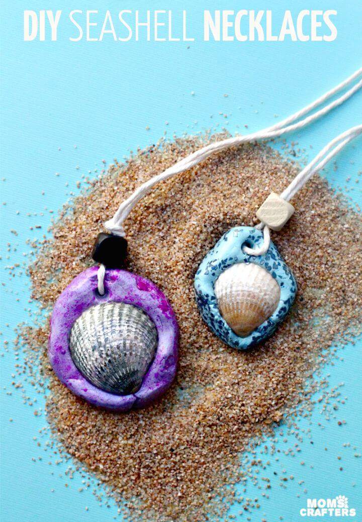 Easy DIY Seashell Necklace - Clay Jewelry Craft