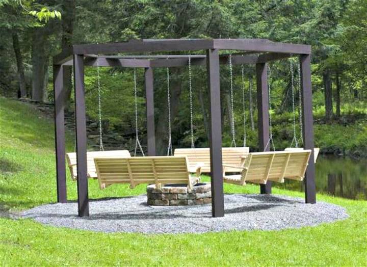 Awesome DIY Fire Pit Swing Set