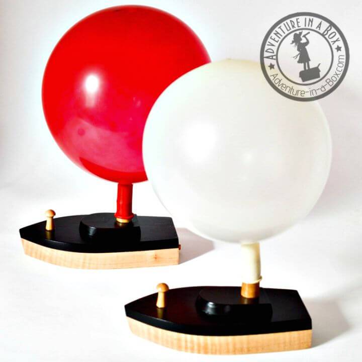 Balloon-Powered Wooden Toy Boat