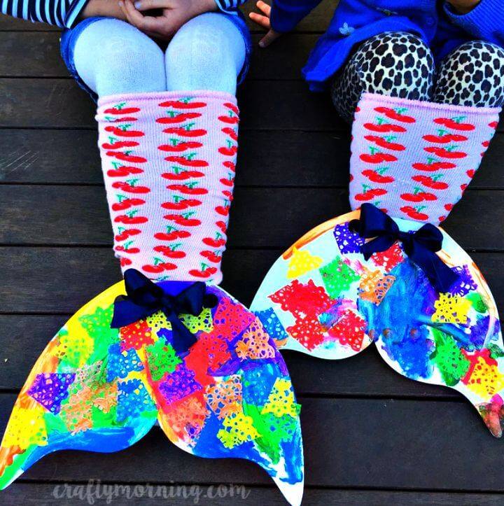 Colorful DIY Cardboard Mermaid Sock Tails