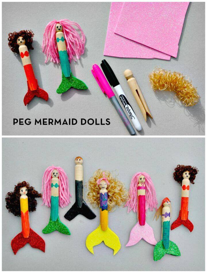 Cute DIY Peg Mermaid Dolls