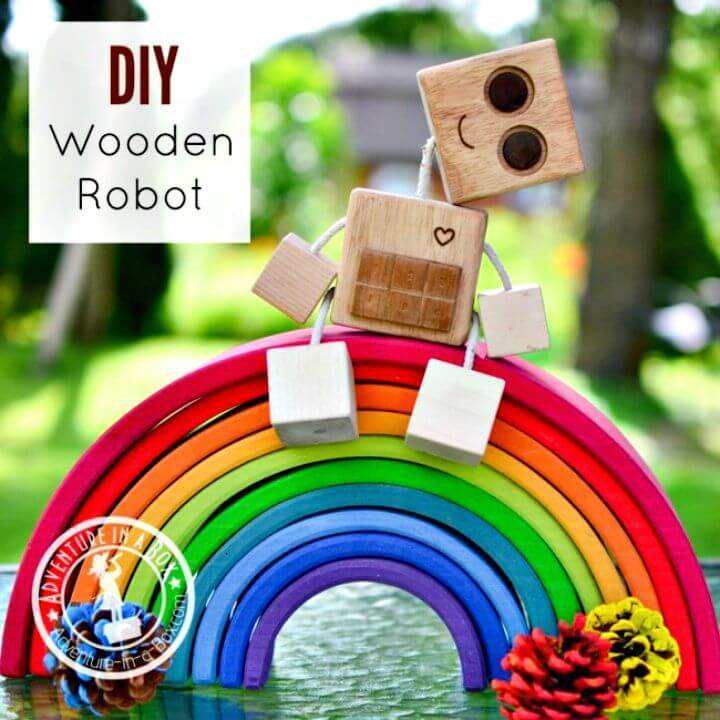Cute DIY Wooden Robot Buddy