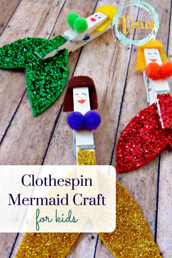 DIY Clothespin Mermaid Craft For Kids