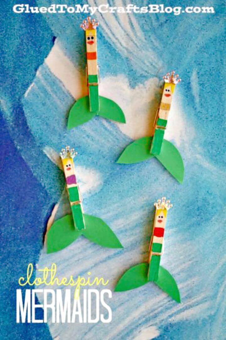 Simple DIY Clothespin Mermaid Kid Craft