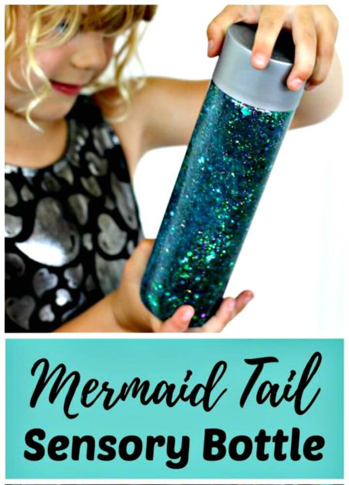 How to Make Glittering Mermaid Tail Sensory Bottle