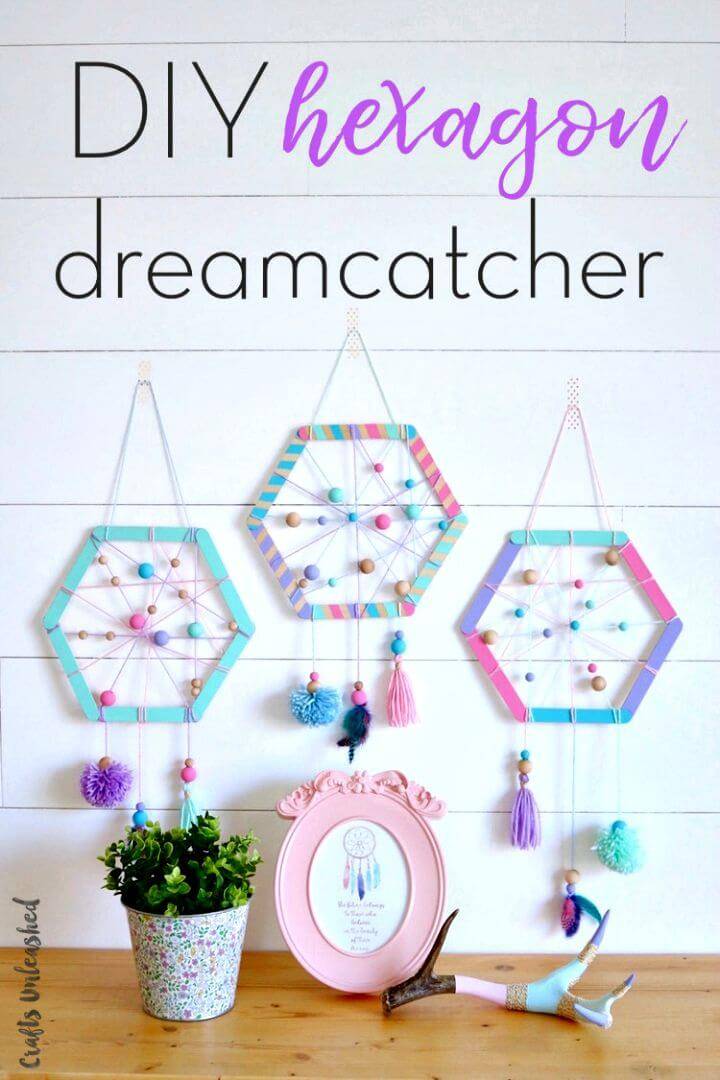 How to Make Hexagon Dream-catchers For Kids - DIY