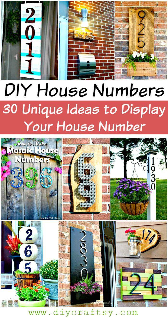 DIY House Numbers - 30 Unique Ideas to Display Your House Number - DIY Home Decor Ideas - DIY Outdoor Projects - DIY House number Ideas - DIY Crafts - DIY Projects