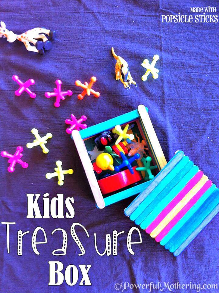 DIY Kids Treasure Box made with Popsicle Sticks