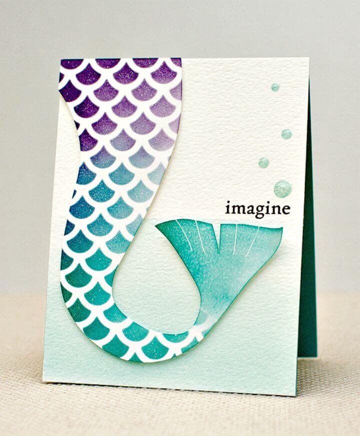 DIY Little Mermaid Themed Card with Stencil