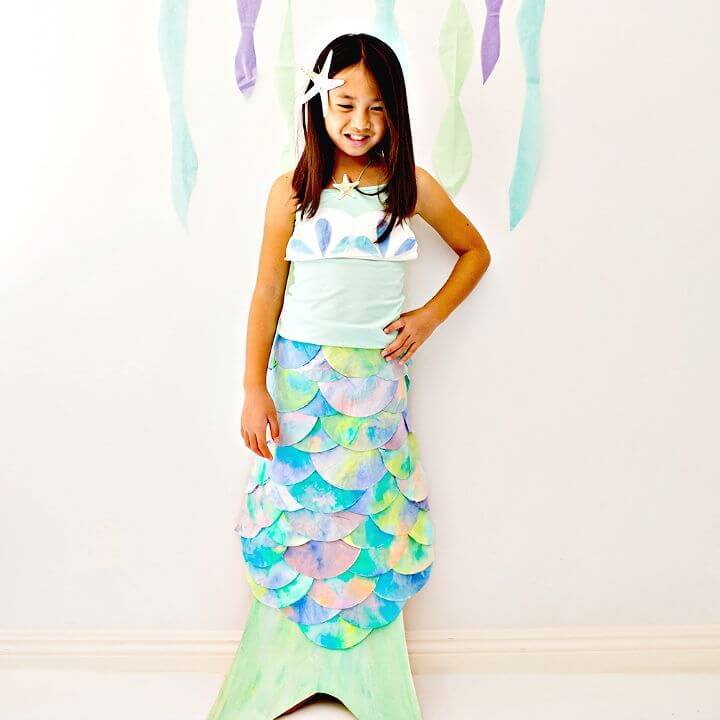DIY Mermaid Costume Made With Coffee Filters