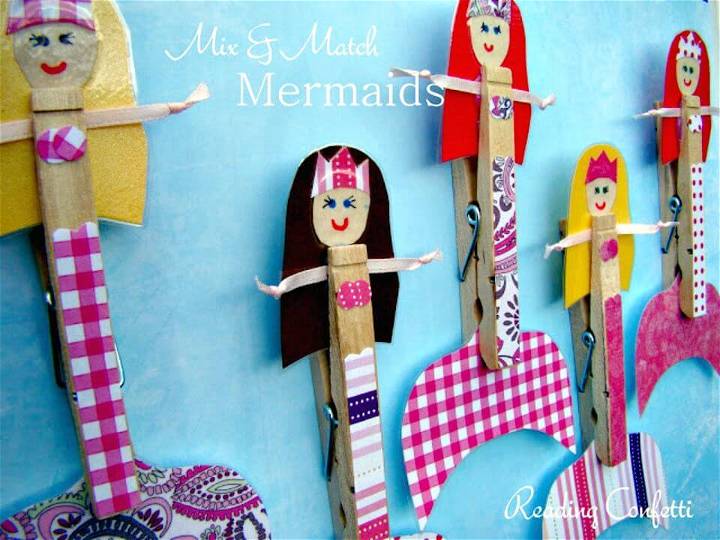 DIY Mix and Match Clothespin Mermaids