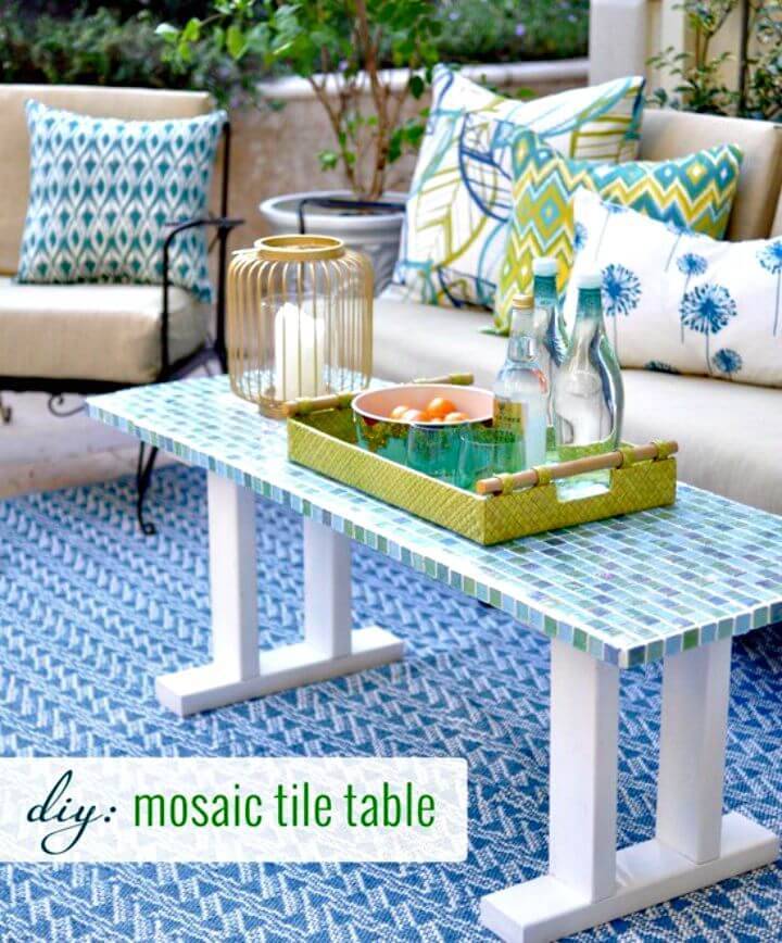 DIY Mosaic Tile Outdoor Table