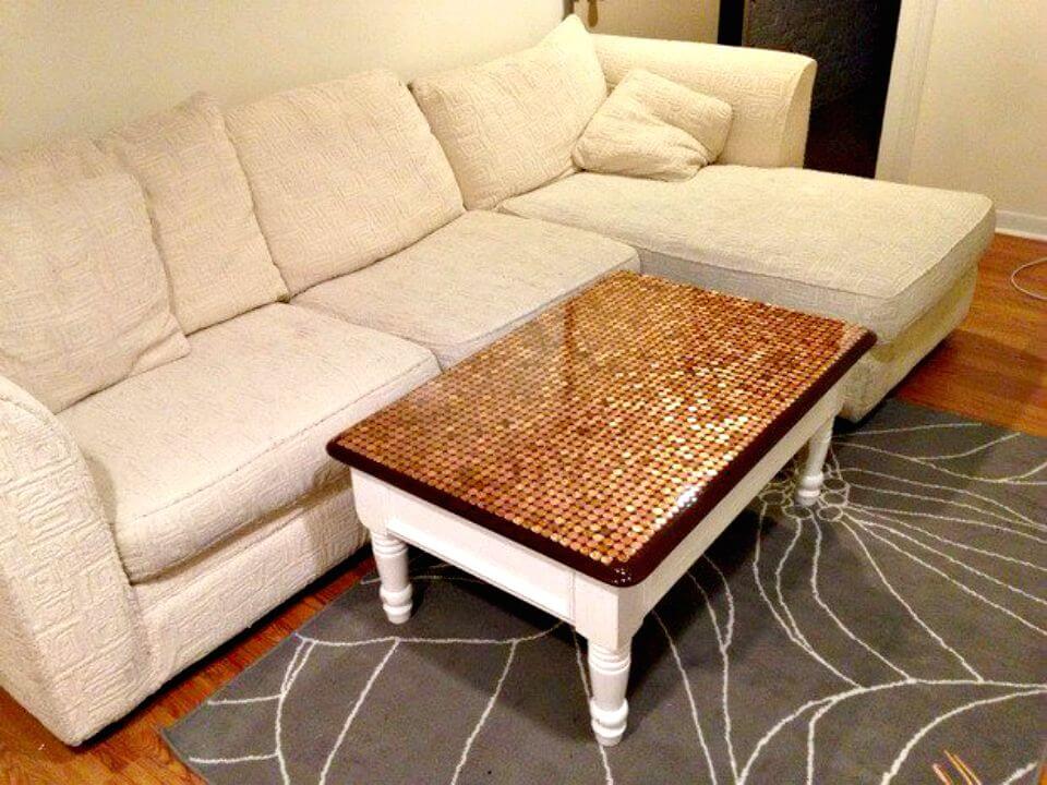 Build a Penny Top Coffee Table