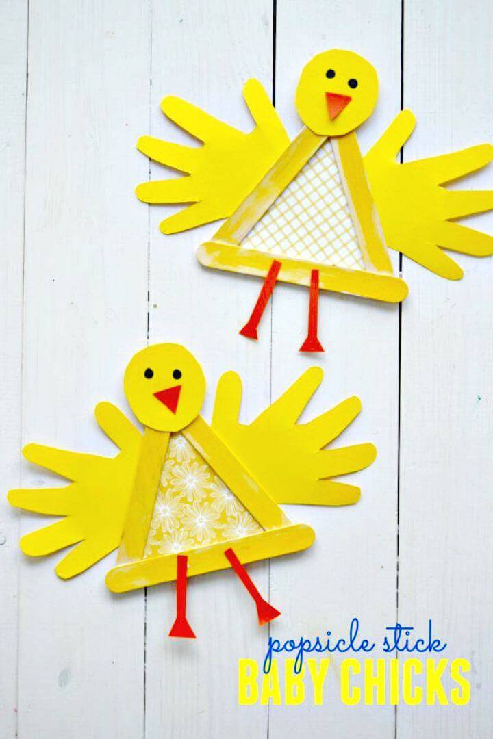 DIY Popsicle Stick Baby Chick for Spring