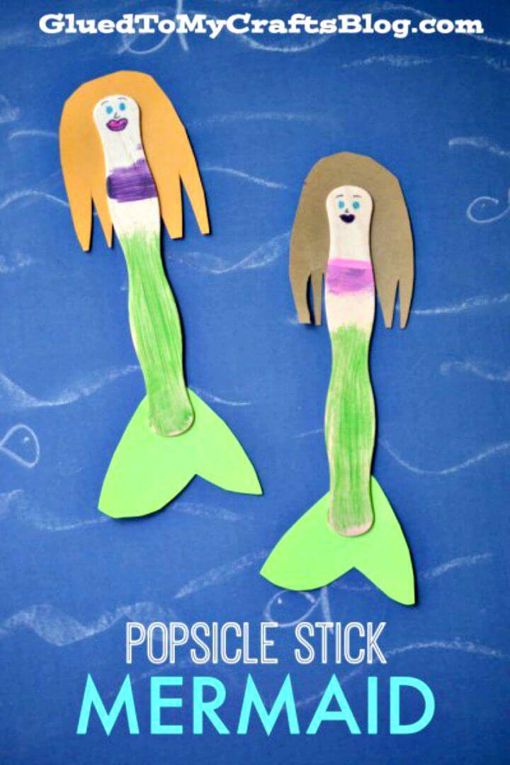 DIY Popsicle Stick Mermaid - Kid Craft