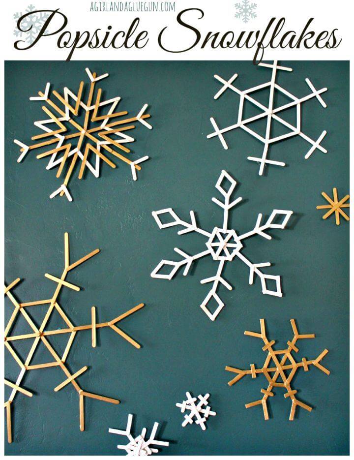 Simple DIY Popsicle Sticks Snowflakes