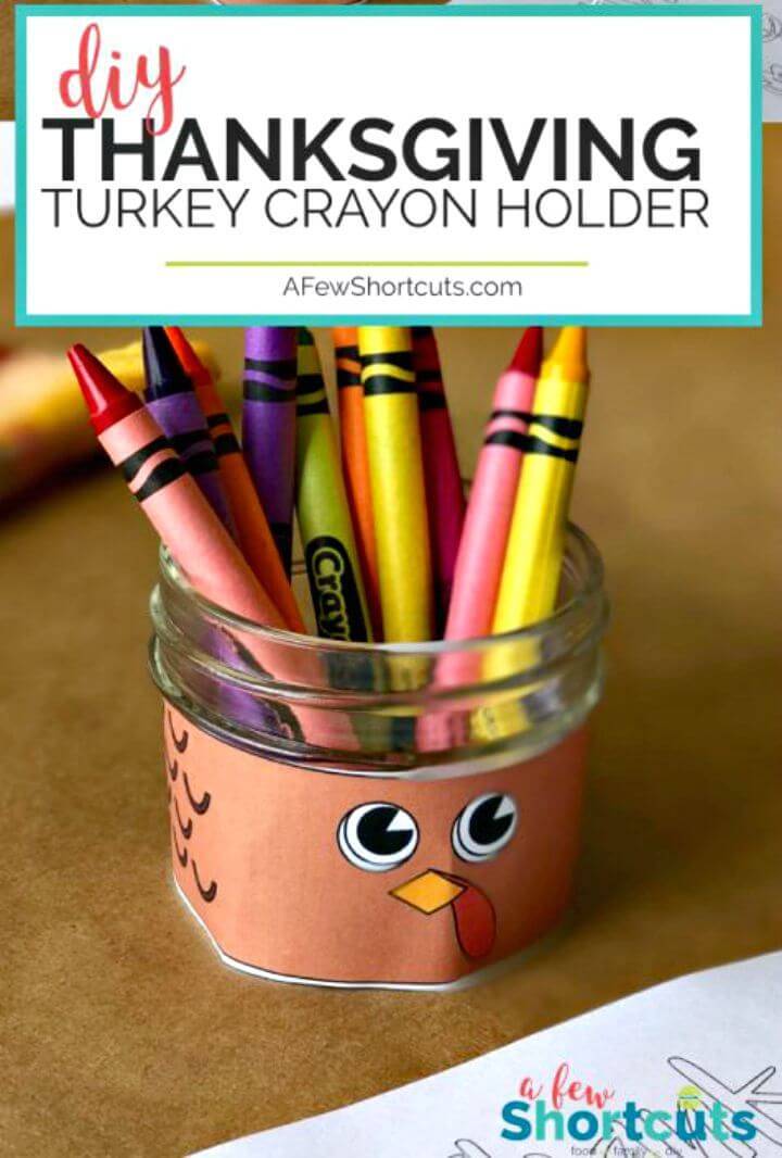 Cute DIY Turkey Crayon Holder - Kids Table Fun