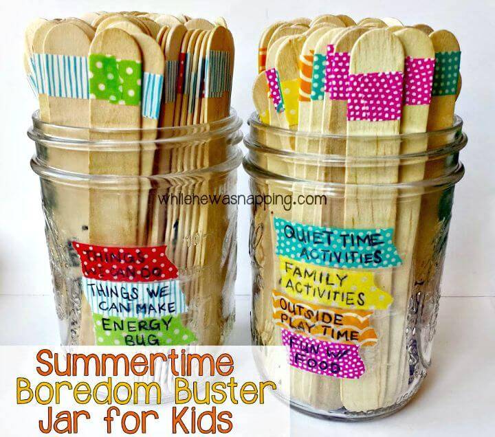 DIY Washi Tape Summer Boredom Buster Jars