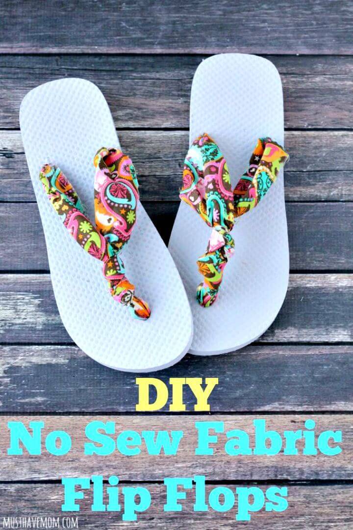 Easiest DIY No Sew Fabric Flip Flops