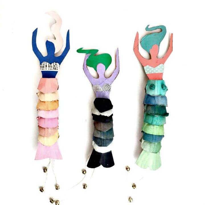 Easy DIY Egg Carton Mermaid Dolls