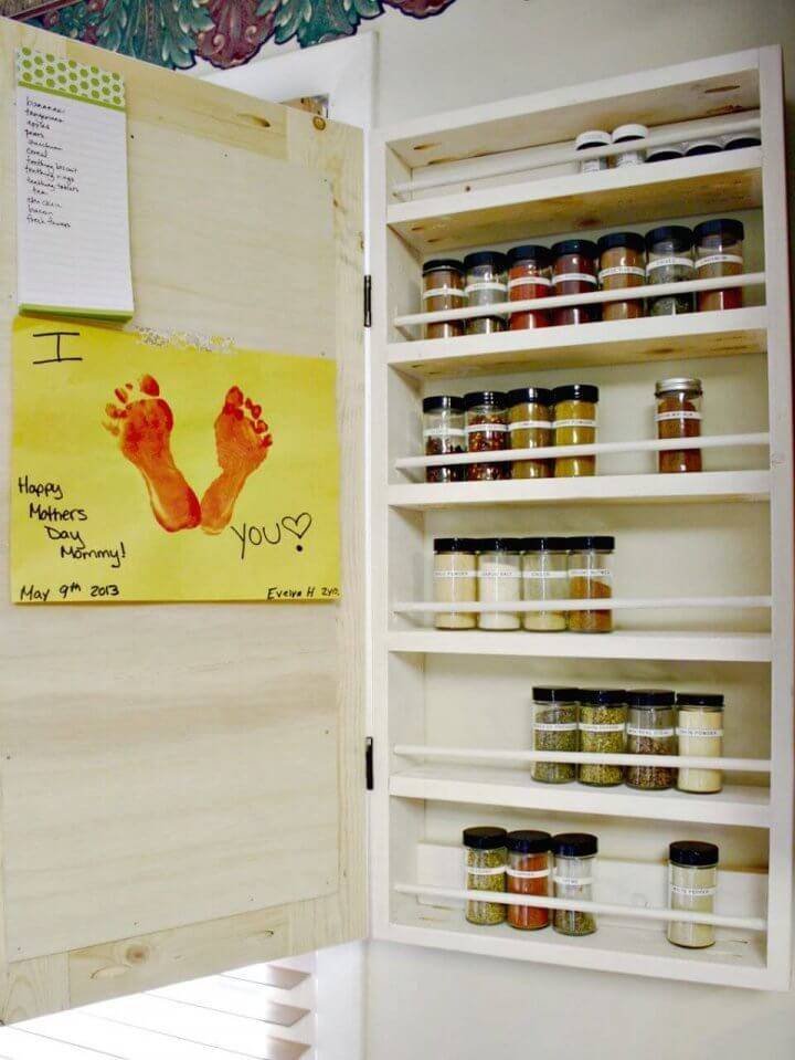 DIY Chalkboard Spice Cabinet for Storage 
