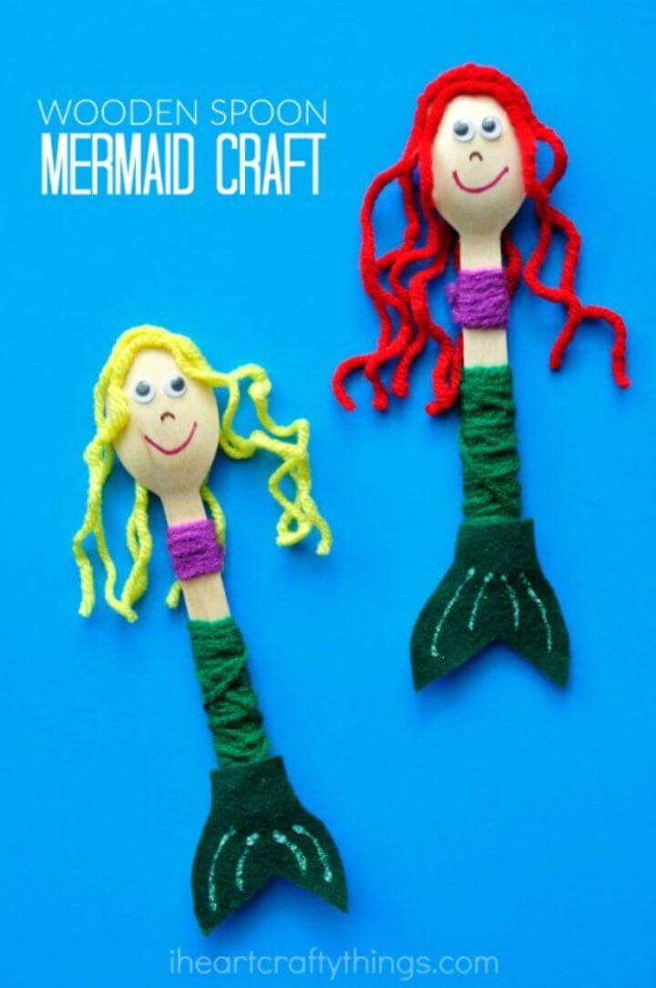 DIY Wooden Spoon Mermaid Craft