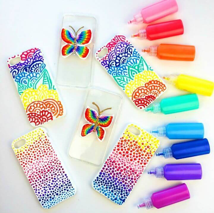 Making Puffy Paint Phone Cases