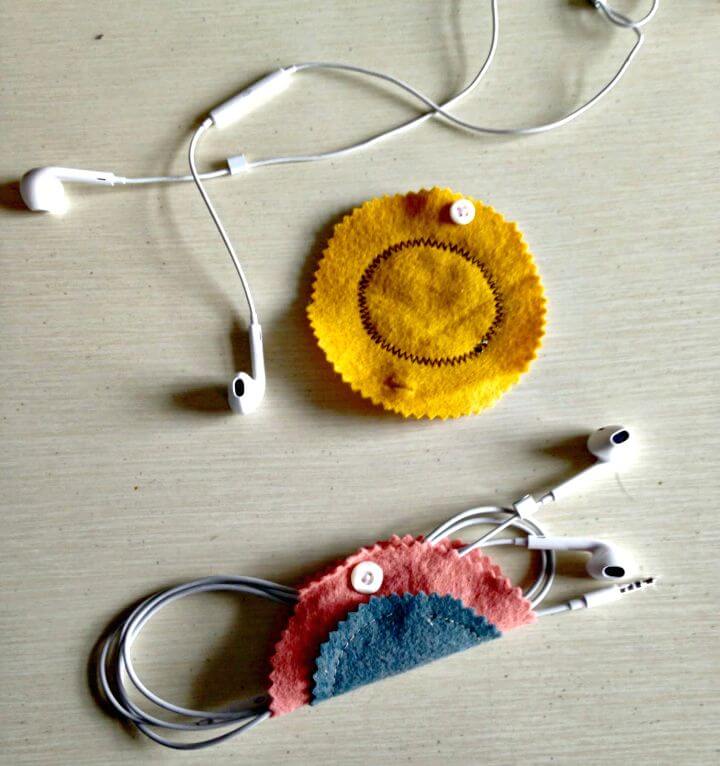 DIY Felt Earbud Holder at Home