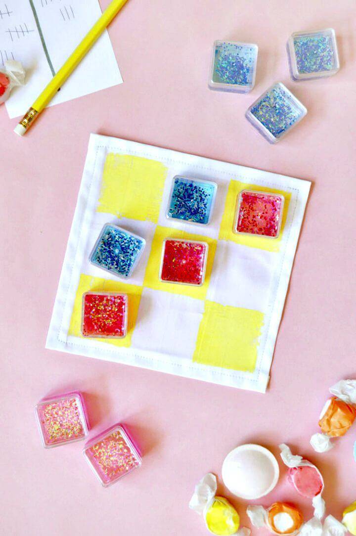 DIY Glitter Tic Tac Toe - Summer Game Projects