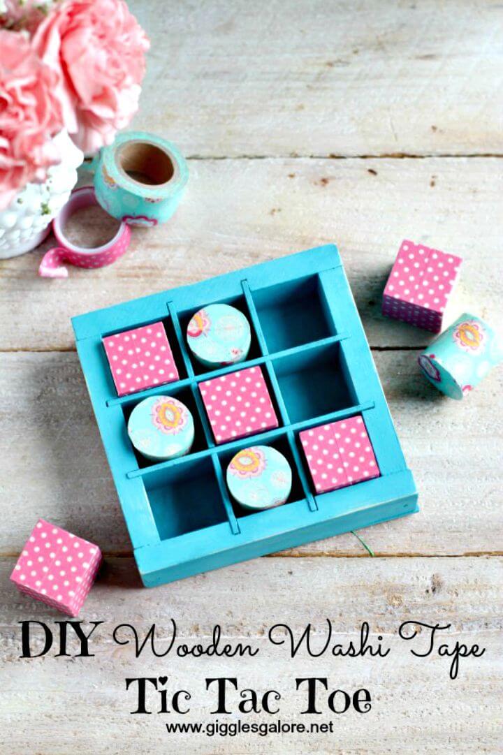 DIY Wooden Washi Tape Tic Tac Toe