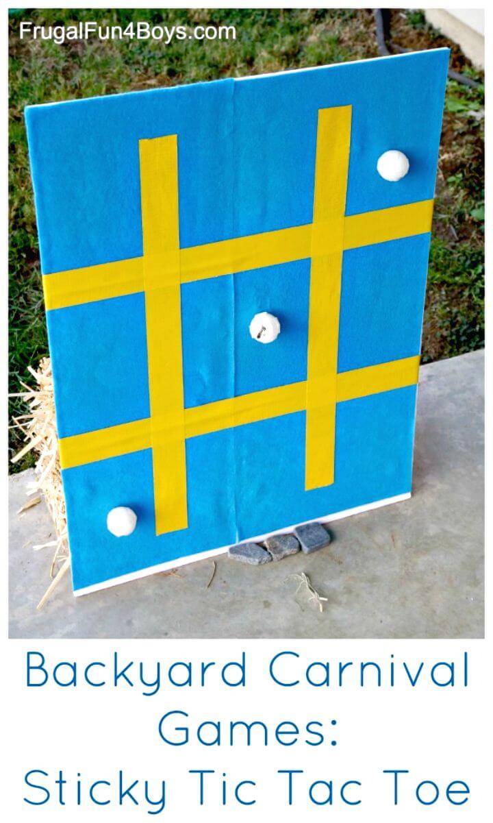 DIY Backyard Carnival Sticky Tic Tac Toe for All in Your Family 