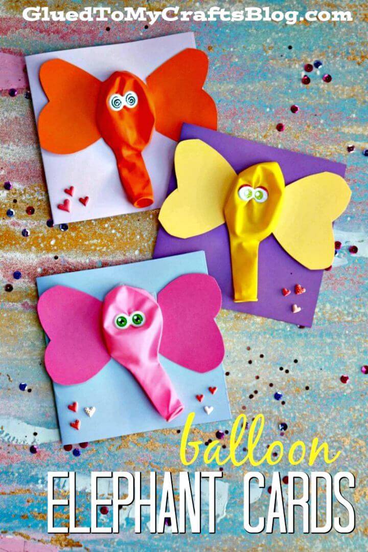 Balloon Elephant Card Craft for Kids