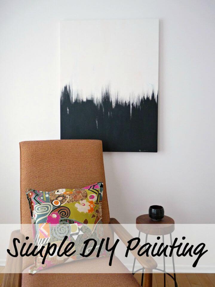 DIY Black + White Abstract Painting - DIY Wall Art Ideas