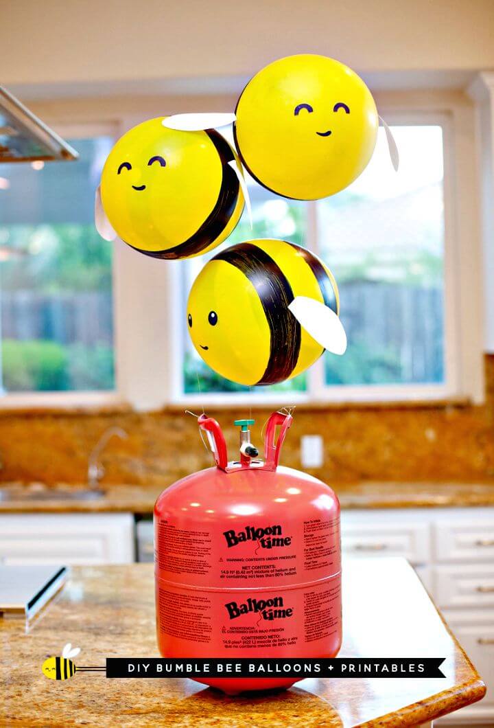 Making Bumble Bee Balloons - Free Printable Templates