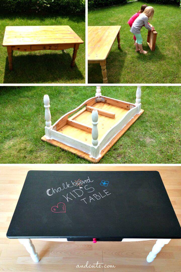 Adorable DIY Chalkboard Kid’s Table