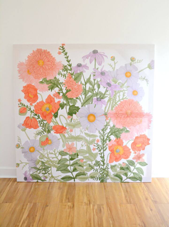 DIY Large Scale Wall Art from Cotton Shower Curtain