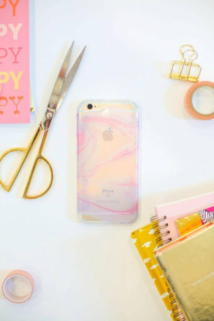 Quick DIY Nail Polish Marbled Cell Phone Case
